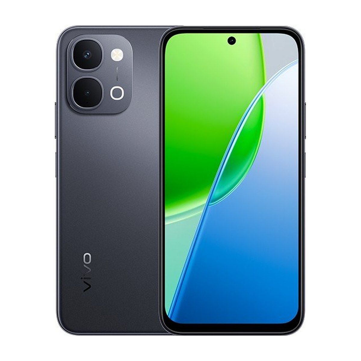 vivo Y31d in dark gray from the front and back